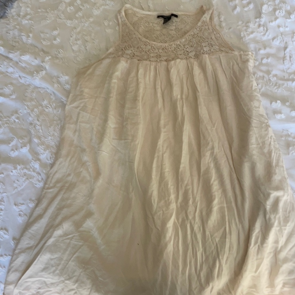 White trapeze dress medium forever 21